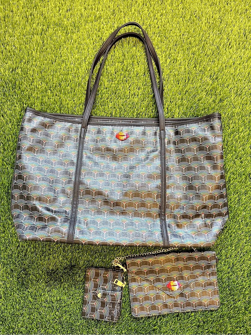 Betsey Johnson Tote Bag Black & Multicolor Like New